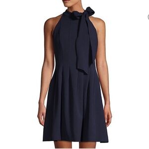 Vince Camuto Dark Blue Cocktail Dress with Bow at the Neck